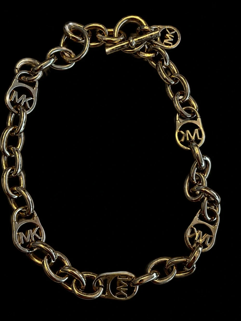 Michael Kors Gold Tone MK Link Necklace